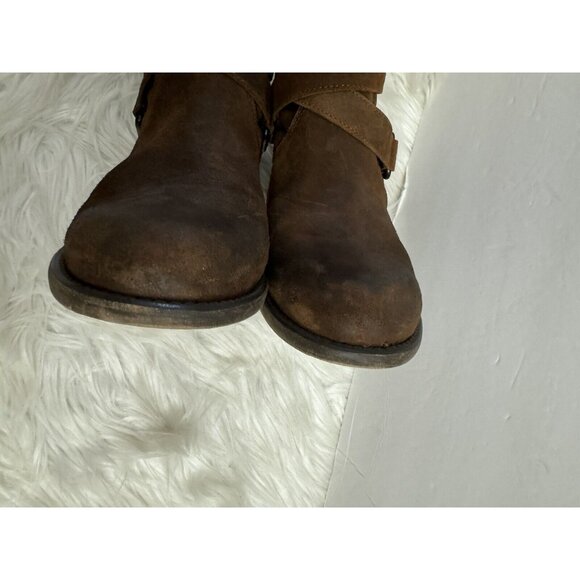 Sundance Molly Pitcher Sherpa Lined Booties Boots Buckle Size 39 / 8.5-9 Brown - Picture 13 of 13